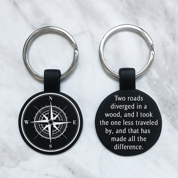 Personalized Compass Keychain