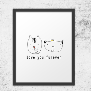 Love You Furever Cats Wall Art Print