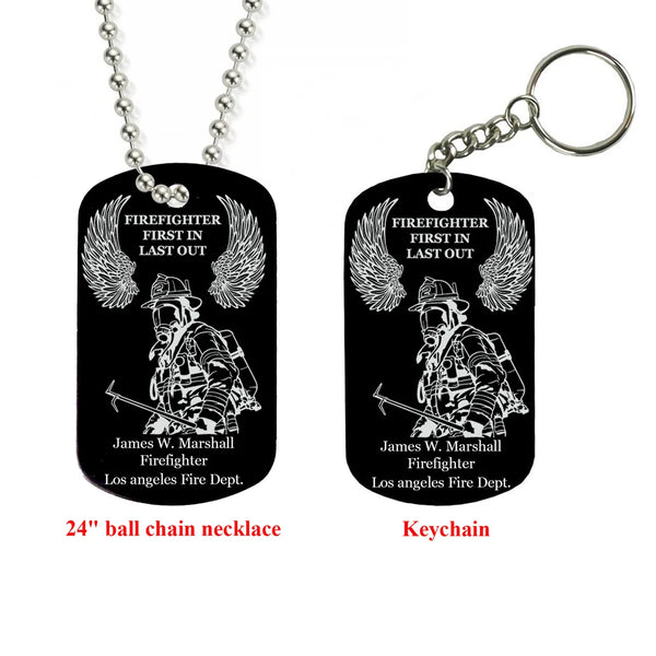 Personalized Firefighter Prayer Dog Tag