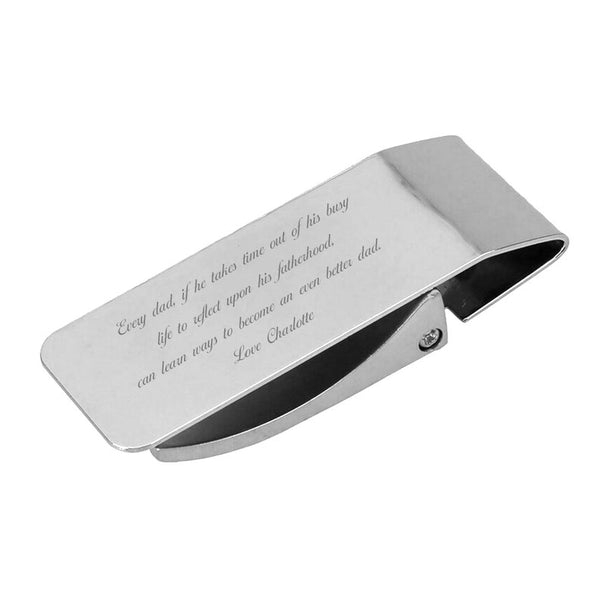 Custom Engraved Money Clip with Clamp