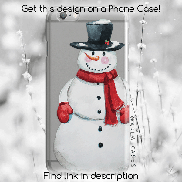 Christmas Snowman Silver Liquid Glitter Phone Case