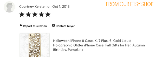 Halloween Pumpkins and Ghosts Gold Glitter Phone Case